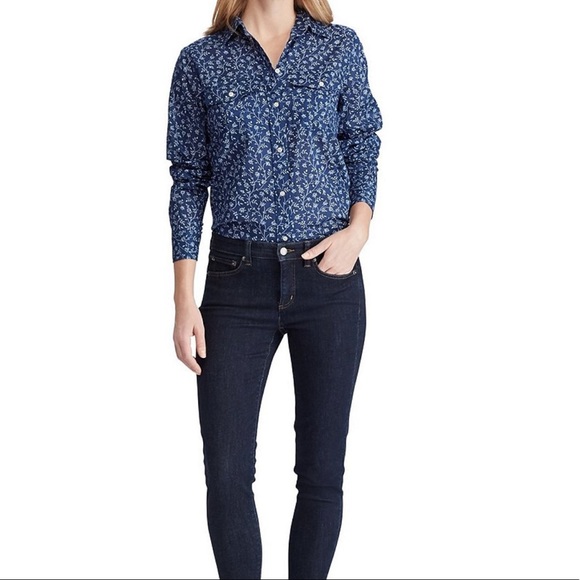 NWT❣️Lauren Ralph Lauren Button Front Shirt - Picture 3 of 3